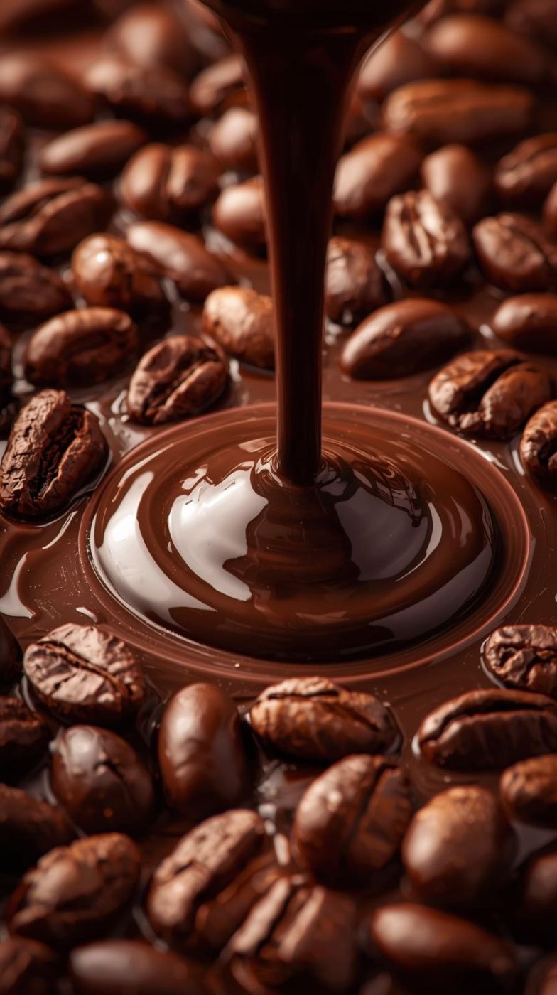 Melted dark chocolate pouring — crafted from single-origin Thai cocoa